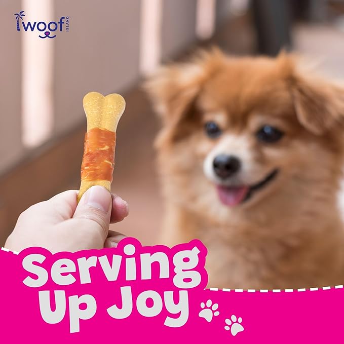 5" Coconut Bones - Premium, All Natural Coconut Dogs Treats - Healthy Puppy Treats & Vitamin Rich Rawhide Free Pet Chews - (with Real Chicken - 2 Pack)