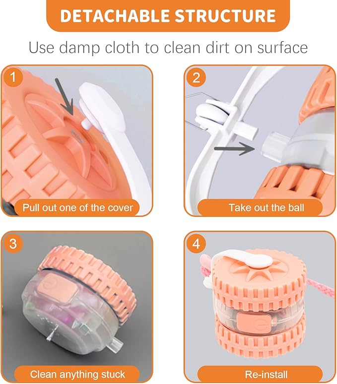 Interactive Cat Toys for Indoor Cats Smart Automatic Ball with Laser Rolling for Bored Kitten Pet Upgraded Speedy Moving Chase Dogs Toy Pink