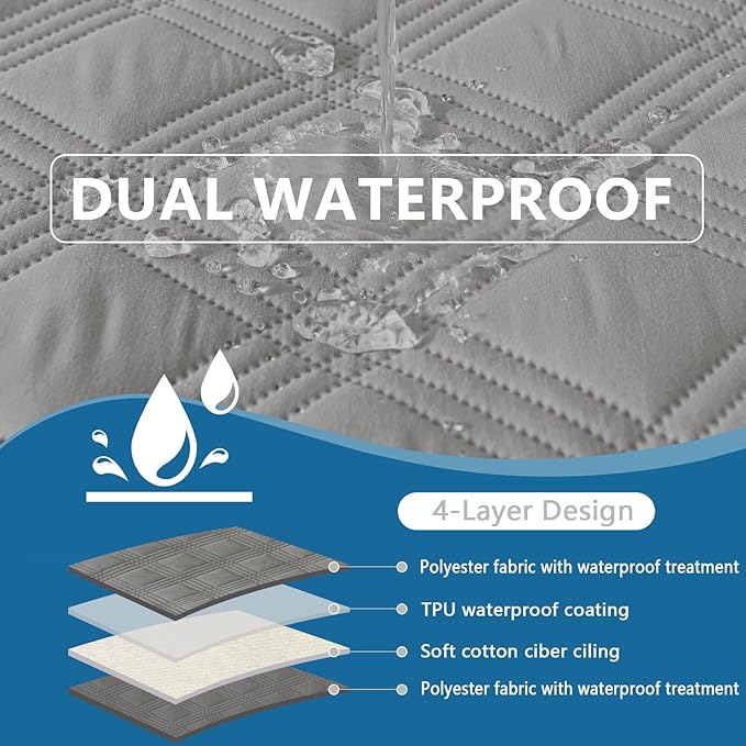 hyha Waterproof Dog Blanket, Reversible Pet Bed Blanket, Soft Sofa Couch Cover for Dogs Washable, Waterproof Pet Couch Covers for Sofa Puppy Cats Furniture Protector(68"x82", Grey/Grey)