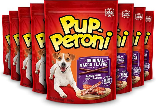 Pup-Peroni Dog Treats, Original Bacon Flavor, 5.6 Ounce (Pack of 8), Made with Real Bacon