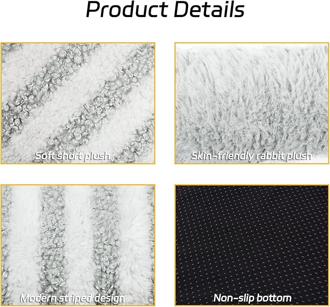 Dog Bed Medium Size Dogs, Washable Large Cat Beds for Indoor Cats with Anti-Slip Bottom, Supportive Soft Calming Sleeping Pet Bed for Puppy and Kitten, 25 inches, White