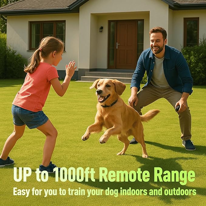 Dog Shock Collar 2 Dogs (5-15Lbs)，1900 ft Waterproof Training Collar for Dogs Medium Small with Rechargeable Remote，Beep (1-3) Vibration (0-9) and Humane Shock (0-9) Modes