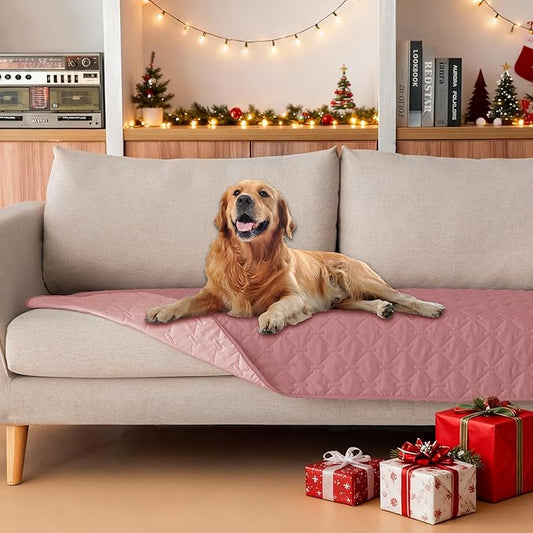 gogobunny 3X Stronger Waterproof Pet Blanket, Scratch Proof Furniture Protector for Dogs Cats, Reversible Cover 30x70 Inch, Dark Pink/Light Pink