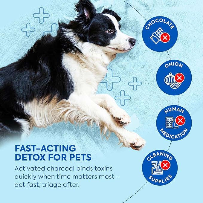 Dr. Cuddles ReadyRESCUE – Next-Generation Activated Charcoal for Dogs & Cats, 30g - Veterinary-Grade Toxin Detox - Emergency Pet First Aid - Fast Acting, Safe & Travel-Ready