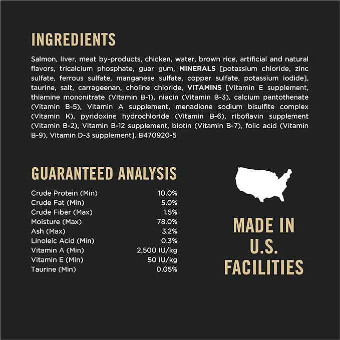 Purina Pro Plan Pate Wet Cat Food, COMPLETE ESSENTIALS Salmon & Brown Rice Entree - (Pack of 24, 5.5 Oz. Cans)