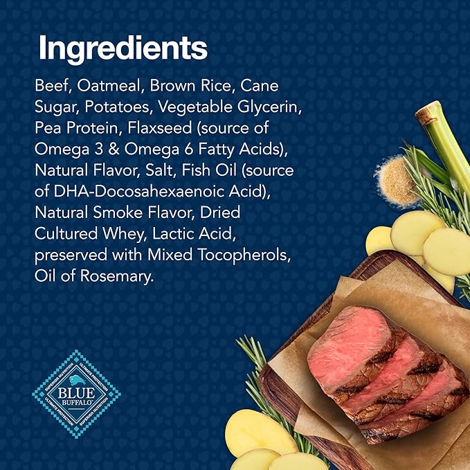 Blue Buffalo Bits Soft Dog Treats for Training, Made with Natural Ingredients & Enhanced with DHA, Beef Recipe, 4-oz Bag