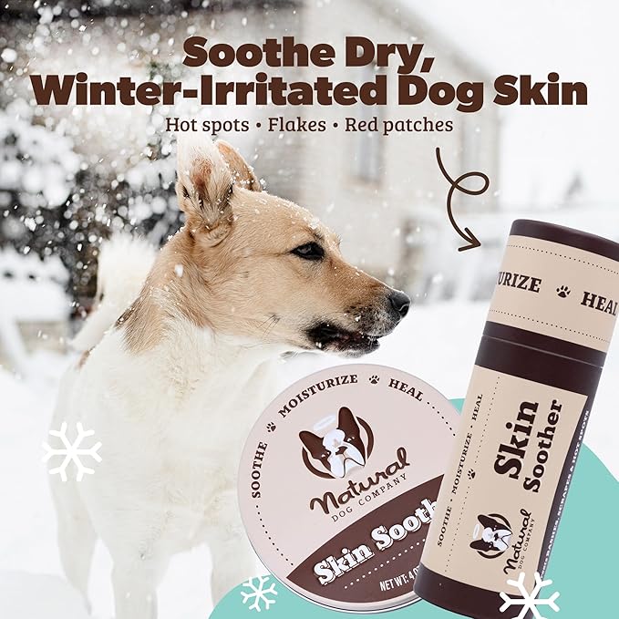 Natural Dog Company Skin Soother Balm for Dogs – 2 oz Tin All Natural Hot Spot & Rash Relief – Organic Itchy Skin Soothing Moisturizer for Dry, Red, Crusty Skin – Lick-Safe Dog Balm, Made in USA