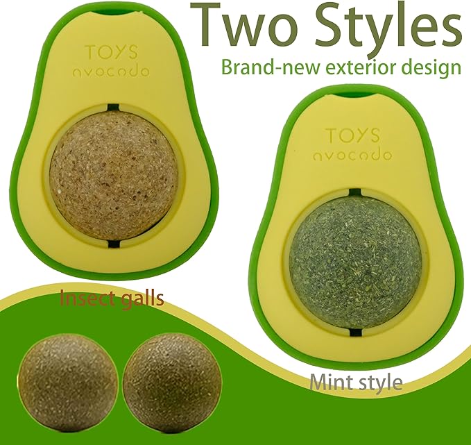Pet Chew Toy for cat，Avocado - Shaped Pet Chew Toy for Teeth Grinding and Digestive Health2PCS