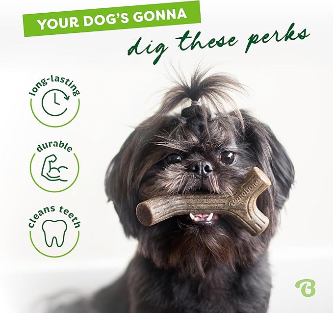 Benebone Bacon Stick Durable Dog Chew Toy for Aggressive Chewers, Real Bacon, Made in USA, Giant