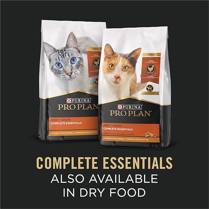 Purina Pro Plan Grain Free Pate Wet Cat Food, Complete Essentials Chicken and Spinach Entree Classic - (Pack of 24) 5.5 oz. Cans