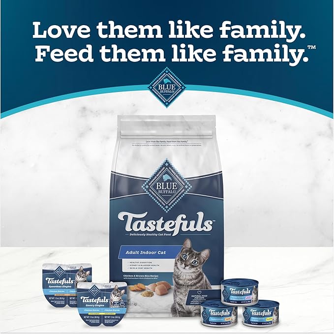 Blue Buffalo Tastefuls Natural Wet Cat Food Cans, Flaked Style, Tuna Entrée in Gravy 3-oz Cans (Pack of 4)