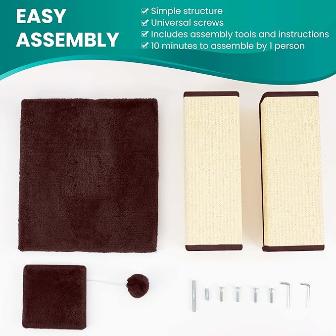 Cat Scratching Post, 32 Inch Cat Scratching Post for Large Cats, Cat Scratcher with Nature Sisal, Cat Scratch Post for Indoor Large Cats and Kitten, Brown