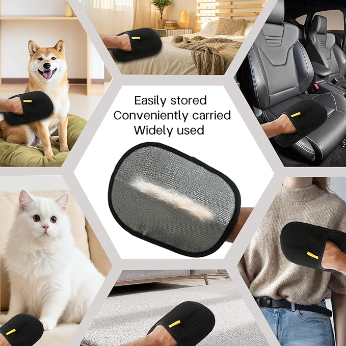 2pcs The Magic Brush Pet Hair Removel, Glove Tool Cat Dog Remover, Upgraded Electrostatic Cat Dog Fur Clear Remover for Laundry, Couch, Clothing, Seat