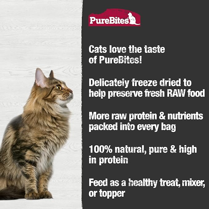 PureBites Chicken Heart Freeze Dried Cat Treats, 1 Ingredient, Made in USA, 1.09oz