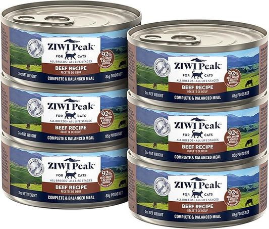 ZIWI Peak Wet Cat Food – All Natural, High Protein, Grain Free, Limited Ingredient, with Superfoods (Beef, Case of 6, 3oz Cans)