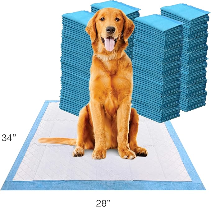 Four Paws Wee-Wee Superior Performance Unscented Extra-Large Pee Pads for Dogs & Puppies, Quilted Leak-Proof Dog Housebreaking Potty Training Floor Protection, 28" x 34", 200 Count