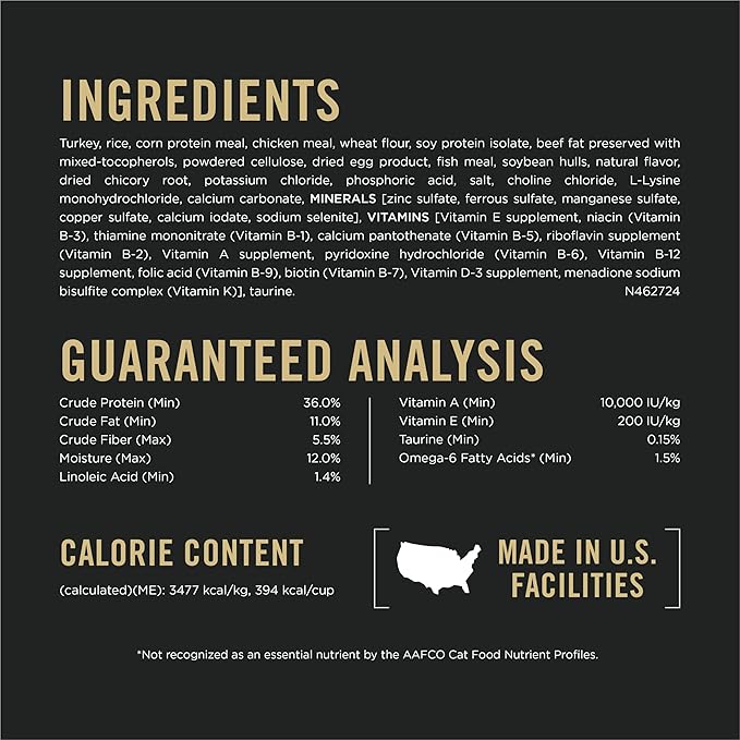 Purina Pro Plan Hairball Management, Indoor Cat Food, Turkey and Rice Formula - 16 lb. Bag