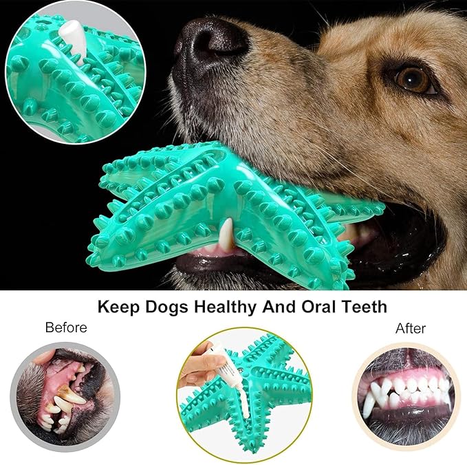 LiuMelinda Dog Chew Toys for Aggressive-Chewers - Indestructible Dog Toy for Aggressive Chewer，Tough Chew Toys for Dogs （Rubber Blue-Starfish）