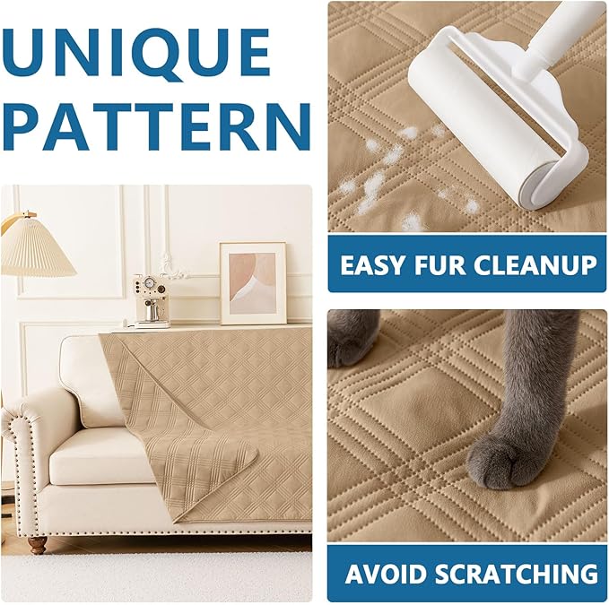 hyha Waterproof Dog Blanket, Reversible Pet Bed Blanket, Soft Sofa Couch Cover for Dogs Washable, Waterproof Pet Couch Covers for Sofa Puppy Cats Furniture Protector(68"x82", Camel/Camel)