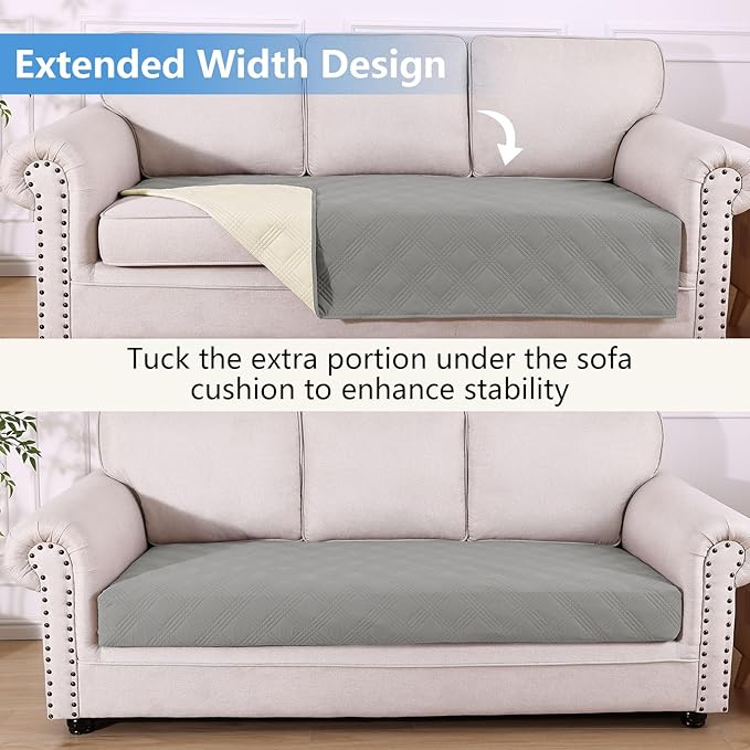 hyha Waterproof Dog Blanket, Reversible Pet Bed Blanket, Soft Sofa Couch Cover for Dogs Washable, Waterproof Pet Couch Covers for Sofa Puppy Cats Furniture Protector(40"x70", Grey/Beige)