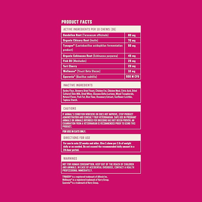 Rocco & Roxie Seasonal Allergy Relief for Cats, Cat Supplements & Vitamins, Probiotics to Support Gut Health, Fish Oil for Skin, Sneezing & Itching from Seasonal Allergies, Tart Cherry Immune Support