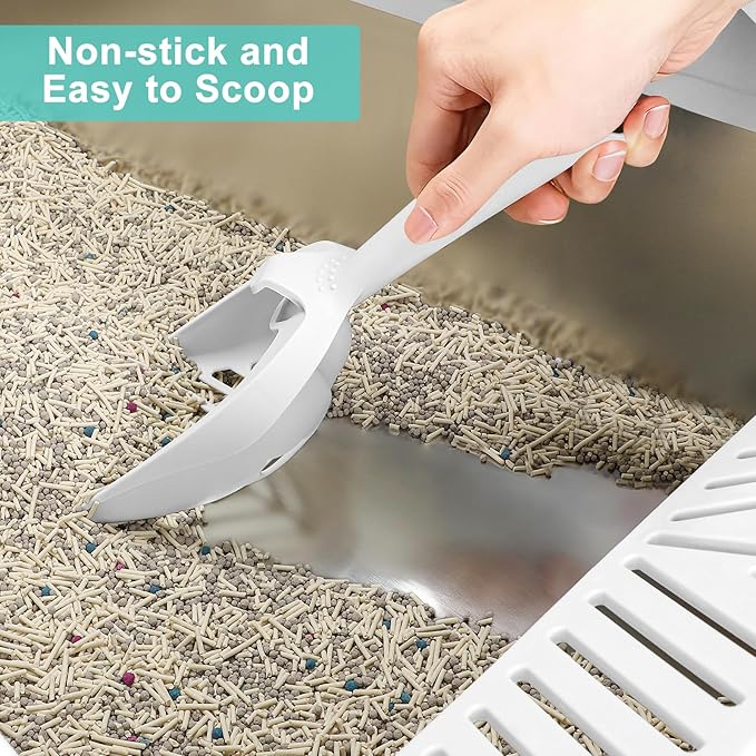 Stainless Steel Litter Box Extra Large for Big Cats and Multi-Cats | Jumbo Extra Large Metal Cat Box with High Sided Lid, Anti-Urine Leakage, Non-Stick,Include Litter Scoop