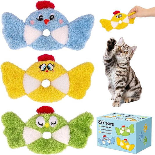 Retro Shaw Cat Toys,Bird Cat Toy with Catnip & Silvervine - Interactive Realistic Kitten Toy with Crinkle Sound for Indoor Cats, Satisfies Natural Hunting Instincts