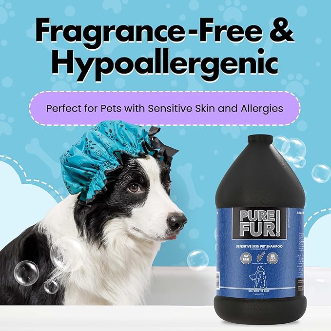 Pure Fur! by Girl With The Dogs - Made in USA - Sensitive Skin Pet Shampoo, 1 Gallon