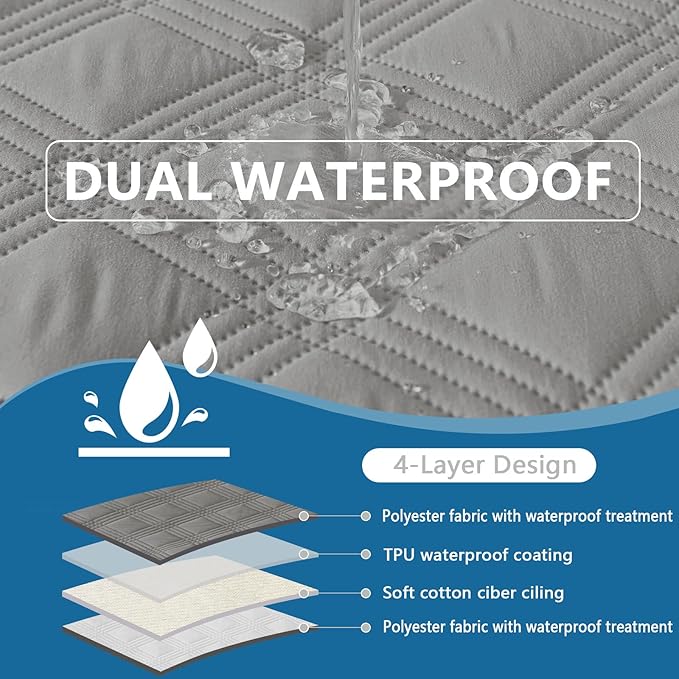 hyha Waterproof Dog Blanket, Reversible Pet Bed Blanket, Soft Sofa Couch Cover for Dogs Washable, Waterproof Pet Couch Covers for Sofa Puppy Cats Furniture Protector(68"x82", Grey/Light Grey)