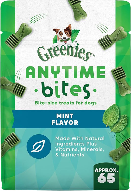Greenies Anytime Bites Dog Treats, Mint Flavor, 10.3 oz. Bag