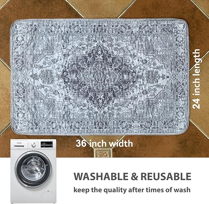 nunubaby 4PACK Washable Pee Pads for Dogs, Stylish, Non-Slip and Leak-Proof Pee Pads. Reusable Potty Pads for Dogs for Crates and Floors.(Gray/Geo, 24" x36" )