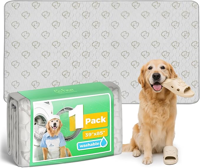 FXW Washable Pee Pads for Dogs, Puppy Pads with Super Absorbent, Specifically Designed for FXW Rollick/Homeplus 24inch 8 Panels Dog Playpen, 39" x 85" Rectangle, Khaki, 1 Pack