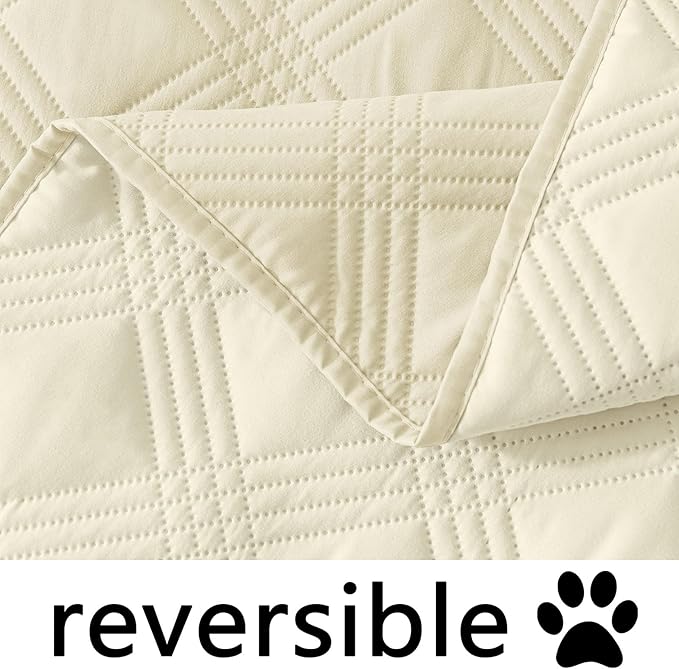 hyha Waterproof Dog Blanket, Reversible Pet Bed Blanket, Soft Sofa Couch Cover for Dogs Washable, Waterproof Pet Couch Covers for Sofa Puppy Cats Furniture Protector(40"x80", Beige/Beige)