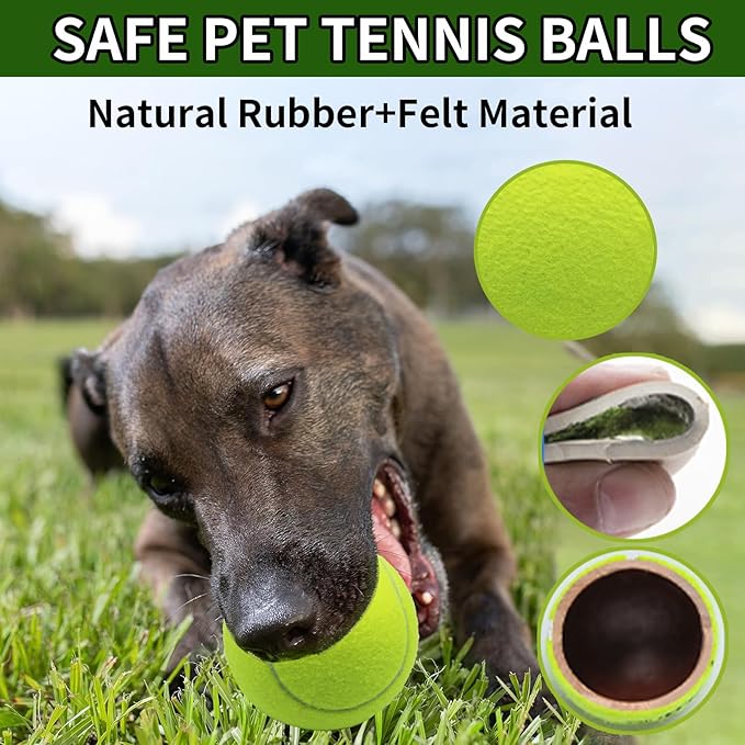 Magicorange Tennis Ball Dog Toys，2 Pack 4 inch Oversize Giant Tennis Balls Dog Tennis Ball Large Pet Chew Toy for Outdoor/Indoor Sports (Multicolor, 2 Pack)