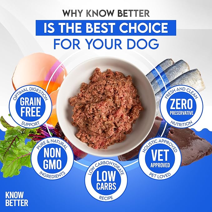 Know Better for Dogs Raw Mix Dog Food - Holistic Vet Approved Supplements for Dogs w 100% Human Grade Ingredients, No Additives/Grain Free - Premix Dog Supplement Powder for Homemade Dog Food, Beef