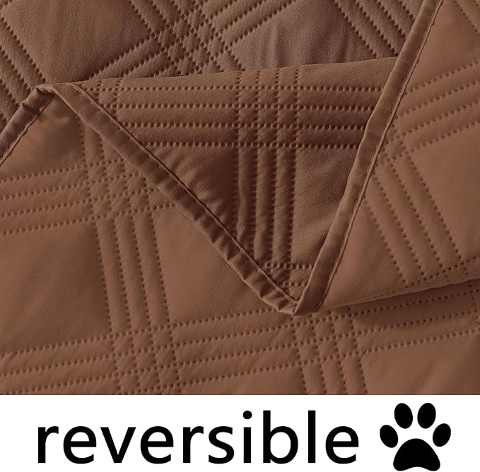 hyha Waterproof Dog Blanket, Reversible Pet Bed Blanket, Soft Sofa Couch Cover for Dogs Washable, Waterproof Pet Couch Covers for Sofa Puppy Cats Furniture Protector(30"x53", Brown/Brown)