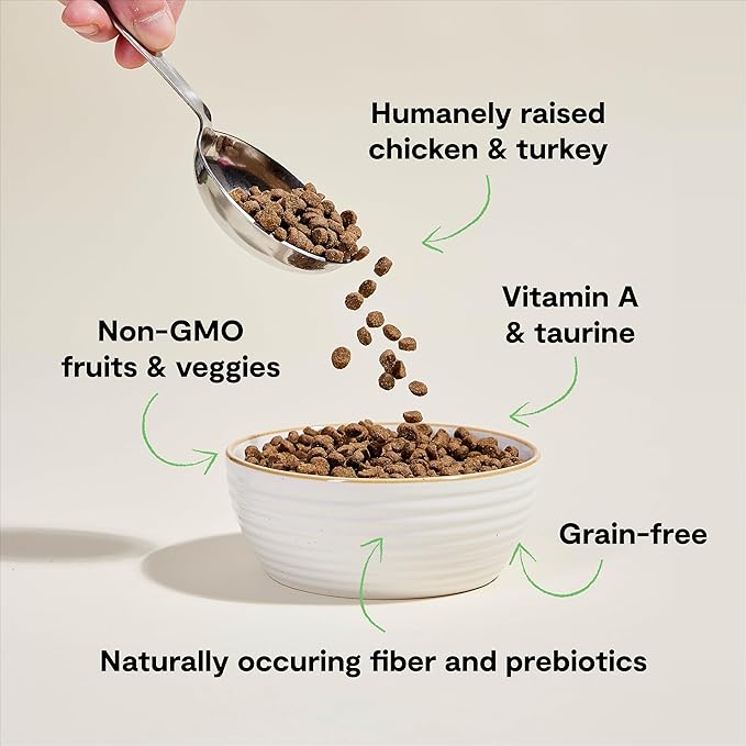 Open Farm, Grain Free Dry Kitten Food, Nutrient Dense Kibble with Protein, Vitamin A, Taurine, Naturally Occurring Fibers & Prebiotics, Homestead Turkey & Chicken Recipe for Kittens, 4lb Bag