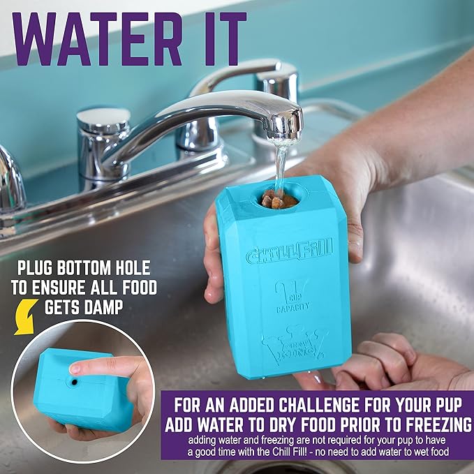 Chew King Premium Treat Dog Toy, XL, Extremely Durable Natural Rubber Fillable Toy Collection, Frozen Feeding