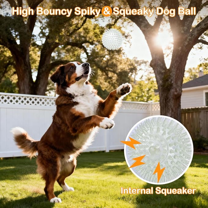 petizer 6 Pack 2.5’’ Glow in The Dark Fetch Balls - Balls for Dogs, Squeaky Floating Pool Dog Toy Ball, Indestructible Puppy Teething Chew Toy for Aggressive Chewers (2.5’’, Small Dogs)