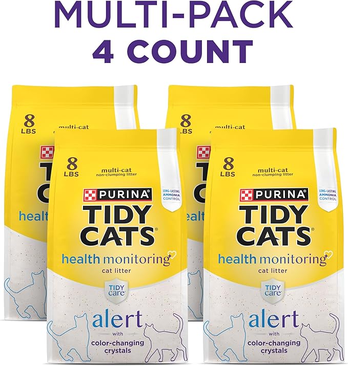 Purina Tidy Cats Tidy Care Alert Cat Health Monitoring Non Clumping Cat Litter with Silica Crystals - 8 Pound (Pack of 1)