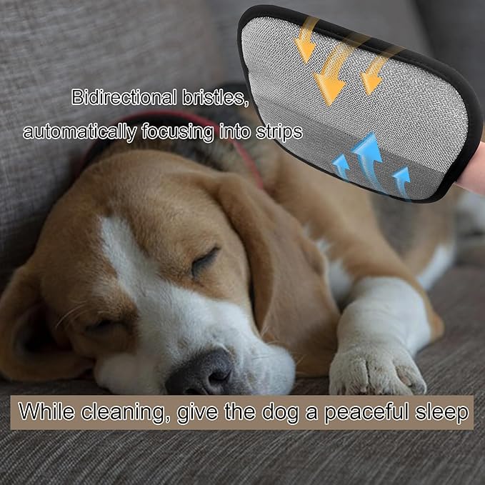 Pet Hair Grooming Gloves, Electrostatic Removal Hair Glove Easy Cleaning Shedding Brushes, Suitable for Clothes, Car