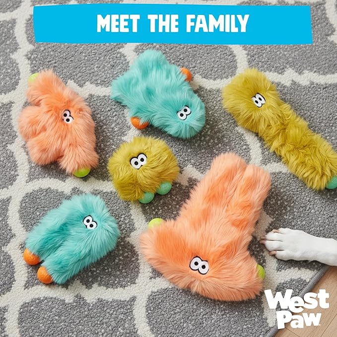 WEST PAW Rowdies Rolf Durable Plush Dog Toy with HardyTex Reinforced Seams Engaging Squeaker with Soft Cuddly Exterior Hand Sewn and Finished in Bozeman Montana for Dogs - Melon