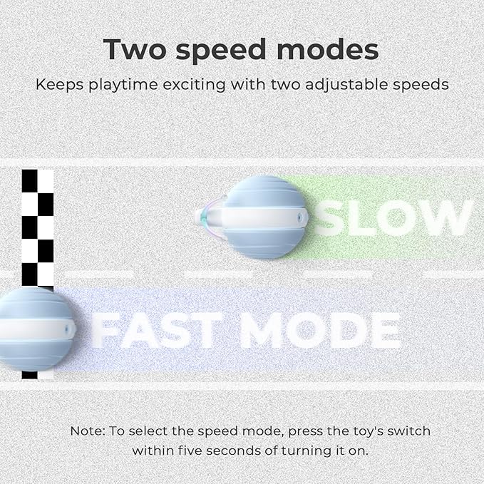 Cheerble Interactive Cat Toy for Indoor Cats, Wicked Snail Kitten Toys, Automatic Cat Toys with LED Lights, Rechargeable Moving Toys for Cats, Smart Stimulating Electric Pet Toy(Blue)