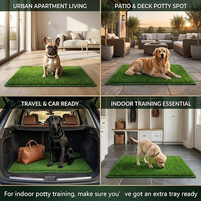 Dog Grass Potty Pad Replacement Turf – Artificial Dog Pee Patch for Potty Training – Synthetic Pet Grass Mat for Indoor Puppy Toilet Tray – Durable Turf Pad for Dogs