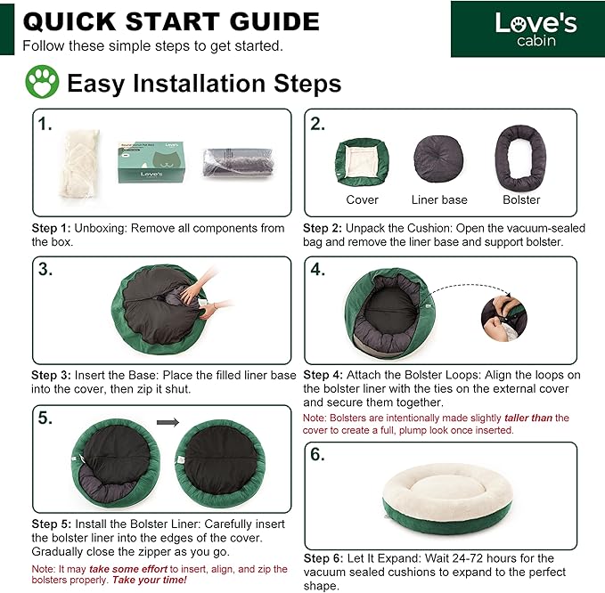 Love's cabin Round Donut Cat and Dog Cushion Bed, 30in Pet Bed for Medium or Large Dogs, Anti-Slip & Water-Resistant Bottom, Soft Durable Fabric Pet beds, Washable Calming Cat & Dog Bed Green