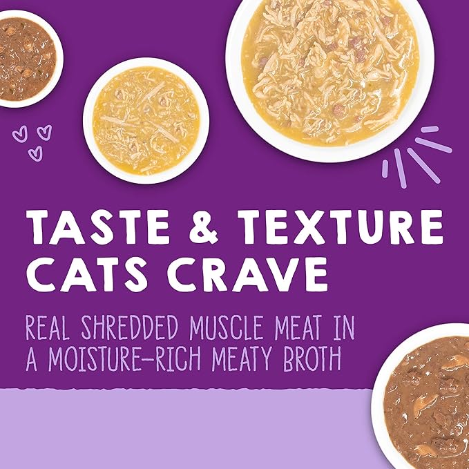 Stella & Chewy's Carnivore Cravings Savory Shreds - Wet Cat Food - High-Moisture Formula with Premium Real Meat - Perfect for Picky Eaters - Variety Pack, 2.8 oz, 24 Count