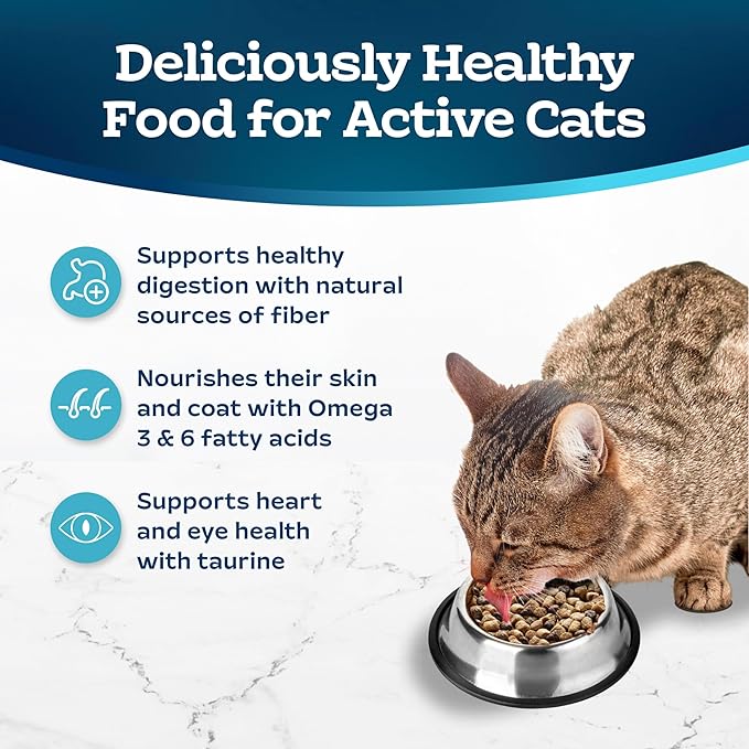 Blue Buffalo Tastefuls Active Cat Dry Cat Food, Made in the USA with Natural Ingredients, Chicken & Brown Rice Recipe, 3-lb. Resealable Bag