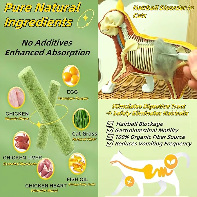 Cat Toys 20Pack Cats Grass Teething Stick Kitten Chew Treat for Removal Hairballs Kitty Dental Care Snack Freeze Dried Cat Food