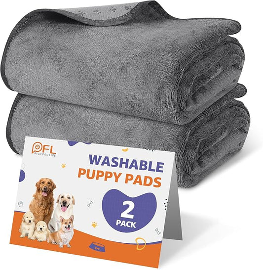 Washable Dog Pee Pads 36x36 2Pack Reusable Puppy Pads, Absorb Dog Mats Non-Slip Puppy Training Pads for Whelping, Potty, Training, Playpen, Crate