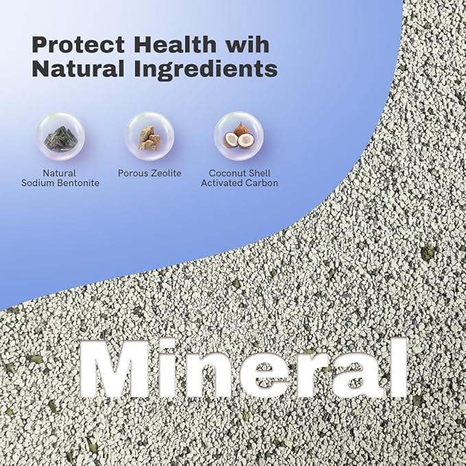 Premium Bentonite Cat Litter Sodium-Based, Clumping Cat Litter, Dust-Free, Strong Durability, Odor Control, Unscented Natural Mineral Formula Kitty Litter Bluk for RealScooper, 3 x 15 lb. Box